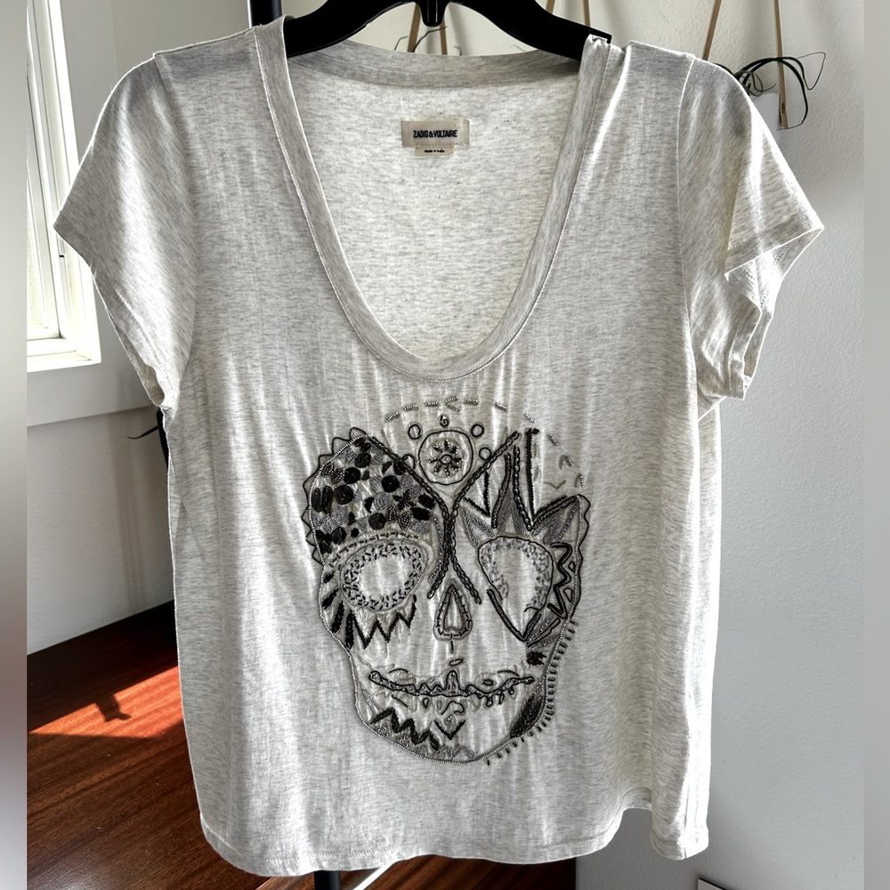 Zadig & Voltaire Tiny Skull Cannetille t-shirt, NEW WITHOUT TAGS!
